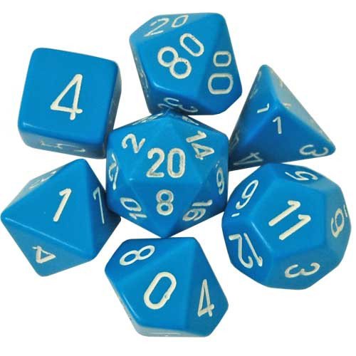 Set de 7 dados azul claro