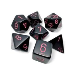 Set de 7 dados negro y rosa