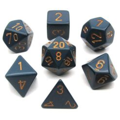 Set de 7 Dados Opacos Chessex - Azul Polvo con Dorado